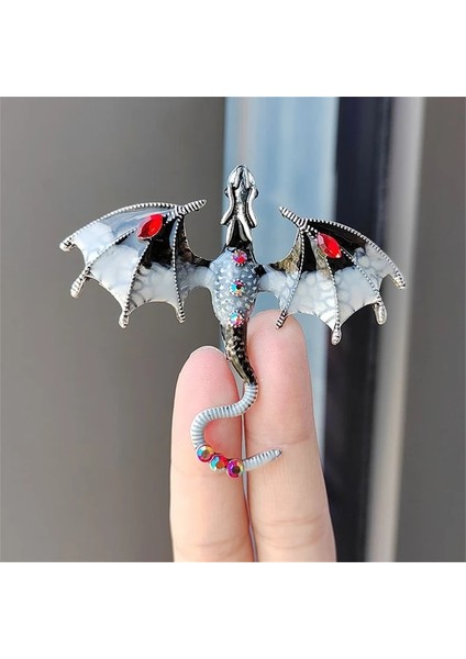 F Renk Retro Emaye Ejderha Broş Punk Metal Taklidi Uçan Hayvan Broş Pins Giyim Aksesuarları Kadın Erkek Takı Hediyeler Için (Yurt Dışından)