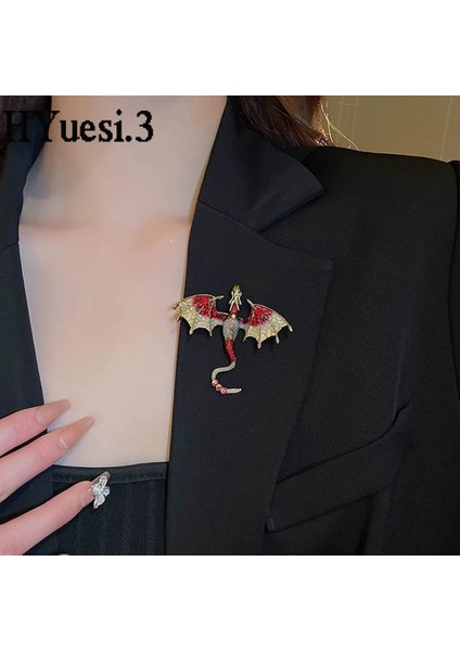 F Renk Retro Emaye Ejderha Broş Punk Metal Taklidi Uçan Hayvan Broş Pins Giyim Aksesuarları Kadın Erkek Takı Hediyeler Için (Yurt Dışından)