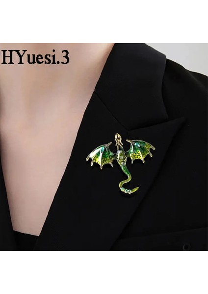 F Renk Retro Emaye Ejderha Broş Punk Metal Taklidi Uçan Hayvan Broş Pins Giyim Aksesuarları Kadın Erkek Takı Hediyeler Için (Yurt Dışından)