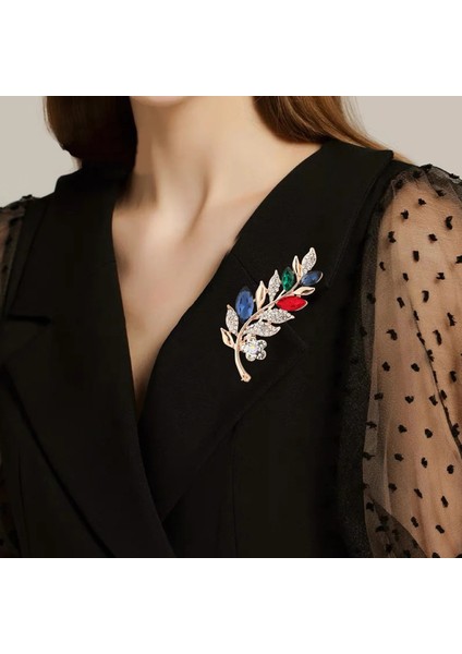 D Kristal Yaprak Broş Pins Kız Çift Ginkgo Broş Erkekler ve Kadınlar Rhinestone Rozetleri Hediye Emaye Pimleri Takı Aksesuarları (Yurt Dışından) fiyatları