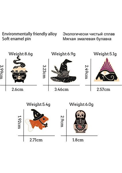 Stil 4 5 Stilleri Siyah Sihirli Emaye Pin Cadı Şapkası Goldfish Broş Kadın Erkek Ceket Antik Mısır Horus'un Gözü Yaka Pin Rozeti Takı (Yurt Dışından) fırsatları