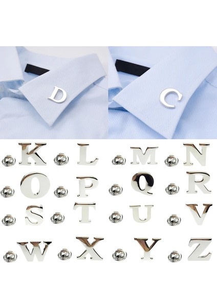 C Ilk A'dan Z'ye 26 Harfler Pin Gümüş Renk Moda Ingilizce Sembol Tasarım Erkek Takım Elbise Yaka Yaka Broş Pin Parti Takı (Yurt Dışından) indirimleri