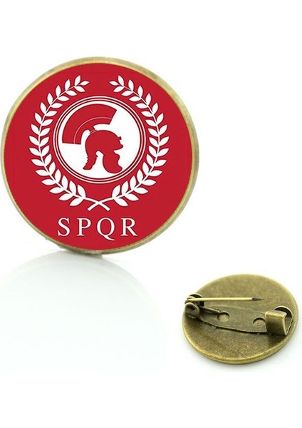 FTQ310 Spqr Roma Imparatorluğu Lejyonları Yaka Pimleri Cam Cabochon Broş Pins Erkek Kadın Moda Takı FTQ309 (Yurt Dışından)