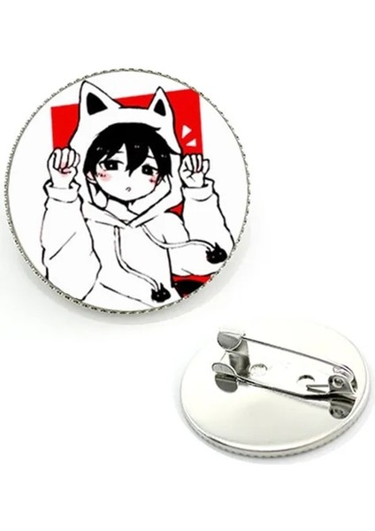 GYF609 Omori Güneşli ve Mewo Broş Yaratıcı Giysi Takı Sevimli Moda Şapka Karikatür Komik Metal Hediye Broş GYF585 (Yurt Dışından)