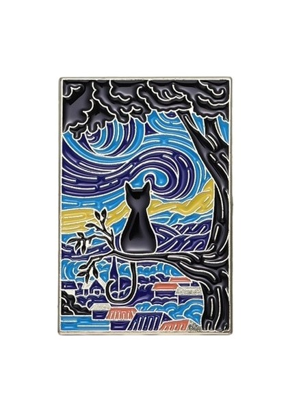 B10201 Yağlıboya Yıldızlı Gökyüzü Ayçiçeği Kız Geometri Metal Tasarım Rozetleri Broş Emaye Pimleri Etiket Çanta Sırt Çantası Şapka Takı Hediye (Yurt Dışından)