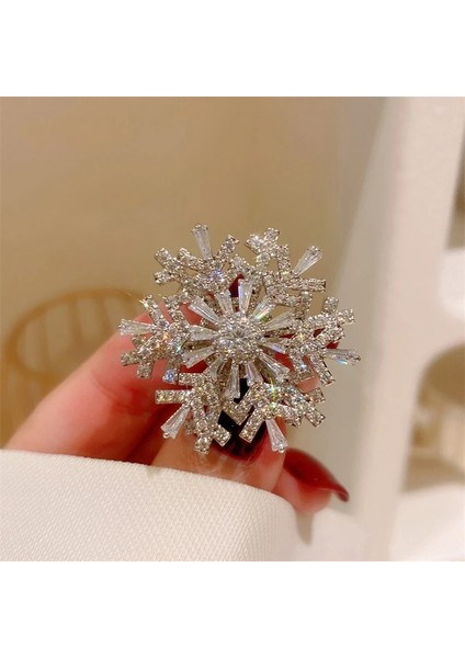 Pic Olarak Moda Takılar Dönebilen Spinner Kristal Rhinestones Kar Tanesi Broş Pins Kadınlar Için Düğün Takısı Broş Aksesuar (Yurt Dışından) indirimleri