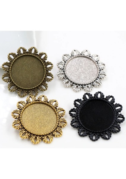 A3-24 Yeni Moda 5 Adet 25MM Iç Boyut Antik Gümüş Kaplama ve Antik Bronz ve Antik Altın Renk Broş Kabaşon Taban Ayarı (Yurt Dışından)