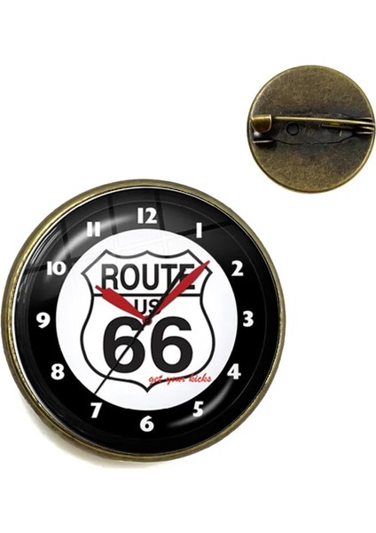 13 20MM Eski Moda Abd Route 66 Broş Iğneler Rozetleri Denim Gömlek Sırt Çantası Vintage Desen Cam Cabochon Metal Yaka Pin Düğmesi (Yurt Dışından) fırsatları