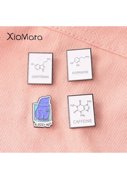 Dna Moleküler Yapısı Emaye Pin Dopamin Serotonin Beher Metal Broş Rozetleri Sırt Çantaları Çanta Şapka Üstleri Bilim Takı (Yurt Dışından)