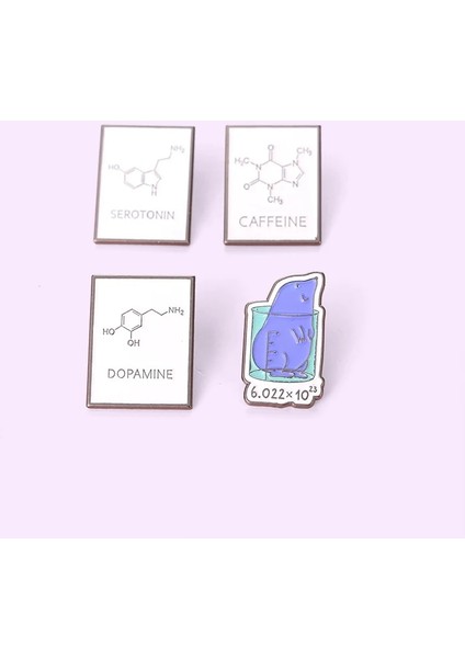 Dna Moleküler Yapısı Emaye Pin Dopamin Serotonin Beher Metal Broş Rozetleri Sırt Çantaları Çanta Şapka Üstleri Bilim Takı (Yurt Dışından)