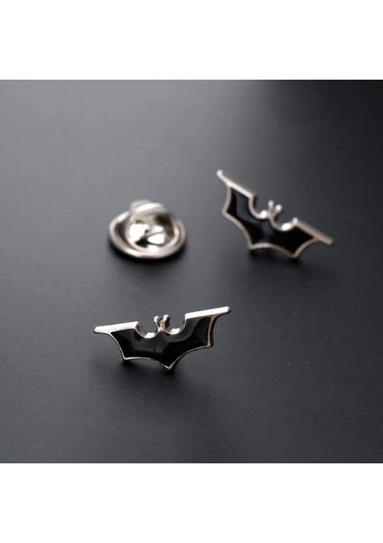 2 Siyah Yarasa Pimleri 2 Adet Hedef Tasarım Metal Yaka Broş Pin Erkek Takım Elbise Gömlek Dekorasyon Yenilik Rozeti Pin Yaka Pin Erkek Moda Aksesuarları (Yurt Dışından)