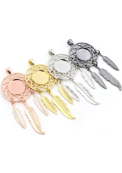 Y1-18 5 Adet Yeni Moda 14MM Iç Boyutu Yüksek Kaliteli Rodyum Altın Colortree Yaprak Tüy Kanatları Şöhret Tarzı Cabochon Tabanı Cameo Takılar Kolye (Yurt Dışından)
