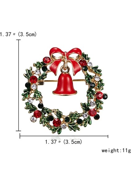 Stil 8 Rinhoo Trendy Noel Jingle Bells Ilmek Broşlar Rhinestone Noel Kar Tanesi Çiçek Çelenk Yıldız Kalp Yaka Pin Yeni Yıl Hediyesi (Yurt Dışından)
