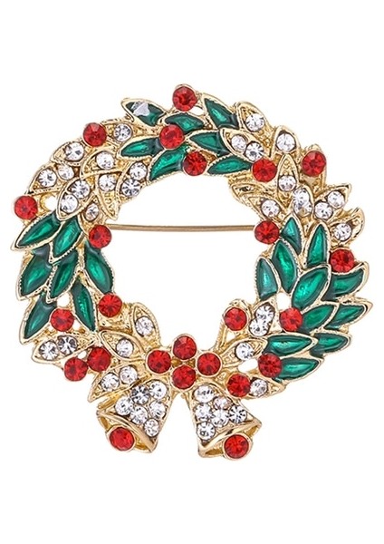 009 Chirloys Moda Noel Pimleri Hediyeler Noel Bells Çelenk Kar Tanesi Yıldız Kristal Broş Kadınlar Için Renkli Yeni Yıl Broş (Yurt Dışından)