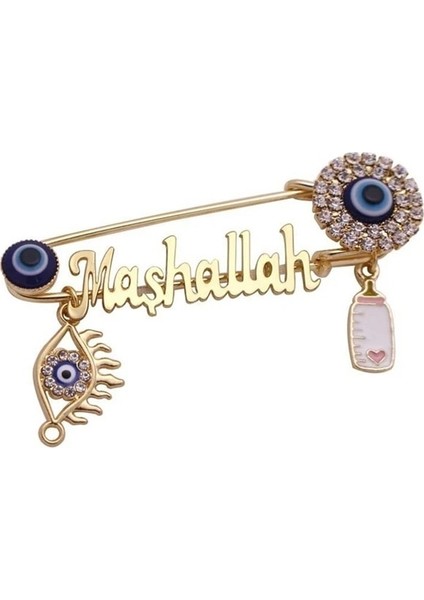 A10327-ALTIN Müslüman Islam Allah Türk Nazar Fatima El Kolye Yüksek Kaliteli Metal Broş Bebek Pimleri (Yurt Dışından)