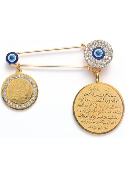 A10327-ALTIN Müslüman Islam Allah Türk Nazar Fatima El Kolye Yüksek Kaliteli Metal Broş Bebek Pimleri (Yurt Dışından)