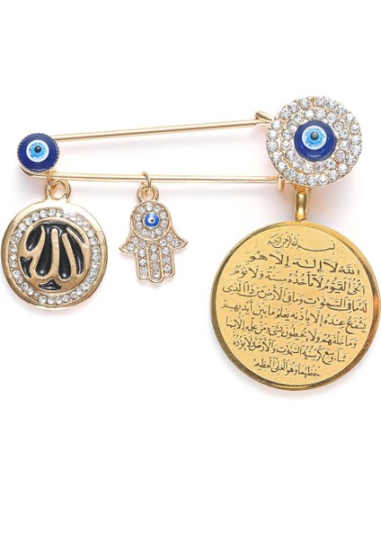 A10327-ALTIN Müslüman Islam Allah Türk Nazar Fatima El Kolye Yüksek Kaliteli Metal Broş Bebek Pimleri (Yurt Dışından)