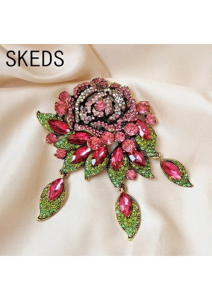 Stil 26 Skeds 2023 Yaratıcı Tam Taklidi Çiçek Büyük Lüks Kadınlar Için Broşlar Lady Moda Abartılı Ziyafet Elbise Toka Pimleri (Yurt Dışından)
