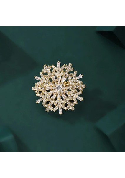 Pic Olarak Moda Takılar Dönebilen Spinner Kristal Rhinestones Kar Tanesi Broş Pins Kadınlar Için Düğün Takısı Broş Aksesuar (Yurt Dışından) fırsatları