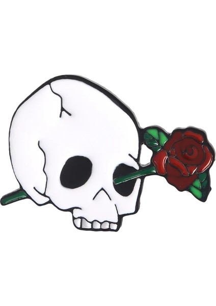 MP003-11 Umq Kulübü Emaye Pin Özel Sevimli Gül Çiçek Broş Kafatası Iskeleti Rozetleri Çanta Gömlek Pin Toka Hediye Takı Kız Arkadaşı Için (Yurt Dışından)