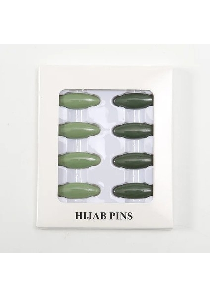 Green-8 Adet 6 Adet Oval Iğne Rengi Müslüman Başörtüsü Iğne Eşarp Toka Eşarp Pin Aksesuarları Plastik Emniyet Pimi Renkli Dikiş Aksesuarları (Yurt Dışından)