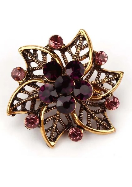 5463 Mor Baiduqiandu Marka Kristal Rhinestones Çiçek Pimleri ve Broşlar Kadınlar Için Elbise Parti Veya Diy Düğün Buketleri Takı (Yurt Dışından)