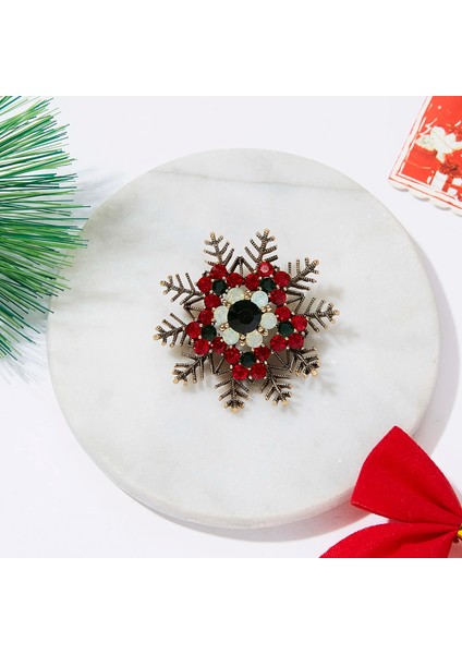 Stil 1 Rinhoo Trendy Noel Jingle Bells Ilmek Broşlar Rhinestone Noel Kar Tanesi Çiçek Çelenk Yıldız Kalp Yaka Pin Yeni Yıl Hediyesi (Yurt Dışından)