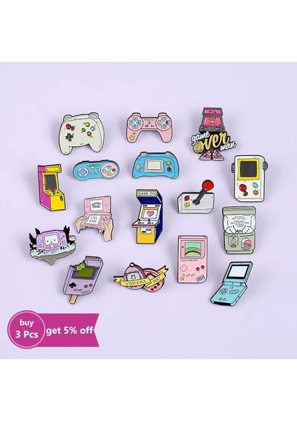 Stil 6 Retro Arcade Oyunu Emaye Pimleri Koleksiyonları Karikatür 90 S Gamepad Takı Broş Denim Gömlek Yaka Rozeti Yaka Arkadaşlar Hediyeler (Yurt Dışından) fırsatları