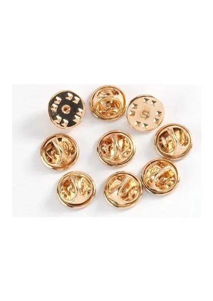 Kc Altın Seti 6.5mm Pimleri Tepsi 50 Takım 10/15MM Broş Rozet Damızlık Taban Pin Klip Tutucu Diy Takı Yapımı Için Kelebek Sıkma Toka Konfeksiyon Broş Aksesuarları (Yurt Dışından)