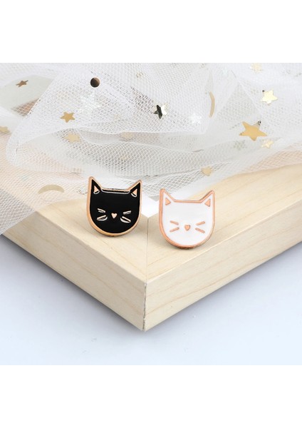 Gurur Kedi 25 Tarzı Çift Siyah Beyaz Kedi Emaye Pin Karikatür Pro Kediler Bıçak Broş Cadı Kaçak Kitty Pençe Balık Kemik Rozeti Takı Hediye (Yurt Dışından)