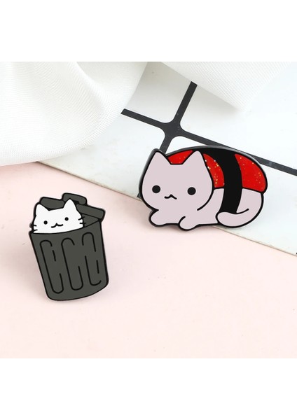 Gurur Kedi 25 Tarzı Çift Siyah Beyaz Kedi Emaye Pin Karikatür Pro Kediler Bıçak Broş Cadı Kaçak Kitty Pençe Balık Kemik Rozeti Takı Hediye (Yurt Dışından)