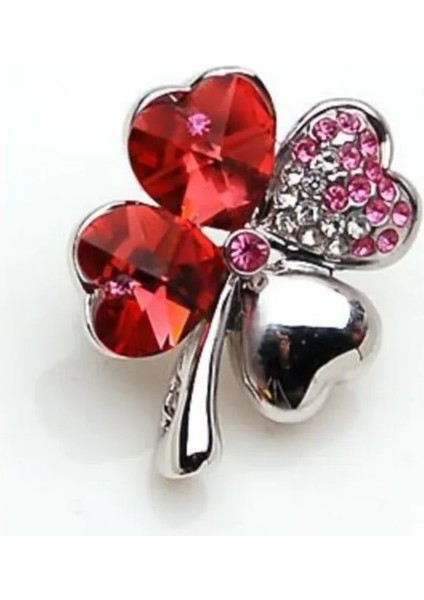 Altın Gül Kristal Dört Yapraklı Yonca Broş Romantik Moda Takı Aksesuarları Charm Kız Sevgilisi Hediye Yaz Doğum Günü Kaliteli Dropshipping (Yurt Dışından) modelleri