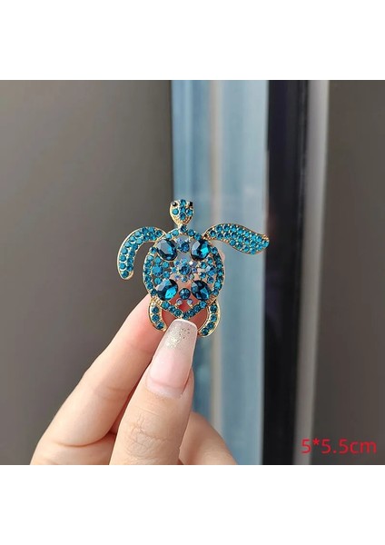 XZ0261-11 1 Adet Yeşil Rhinestone Deniz Kaplumbağası Hayvan Broş Pins Kristal Vintage Metal Kaplumbağa Broş Kadınlar Için Ceket Rozetleri Korsaj Takı Hediye (Yurt Dışından)
