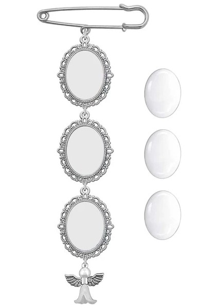 Melek 3 Kolye Düğün Buket Charm Dantel Oval Gelin Buketi Melek Charm Anıt Fotoğraf Charm Sen Her Zaman Kalbimdesin Charm (Yurt Dışından)