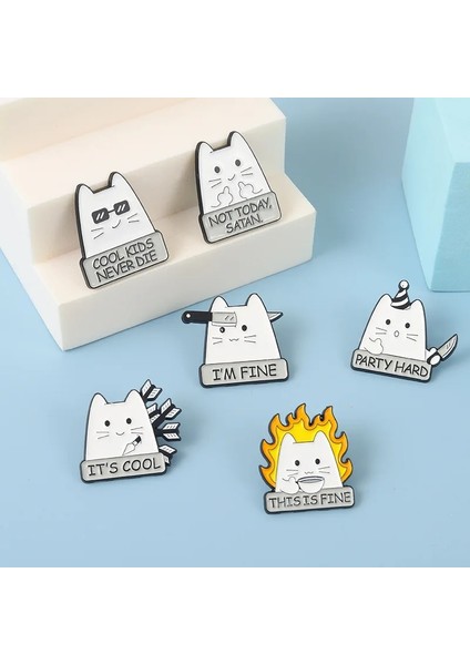 Stil 4 Karikatür Kedi Emaye Pin I'm Güzel Alıntı Metal Sevimli Hayvanlar Bıçak Rozeti Yaka Elbise Broş Takı Hediye Sırt Çantası Arkadaşlar Için Hediye (Yurt Dışından) fiyatları