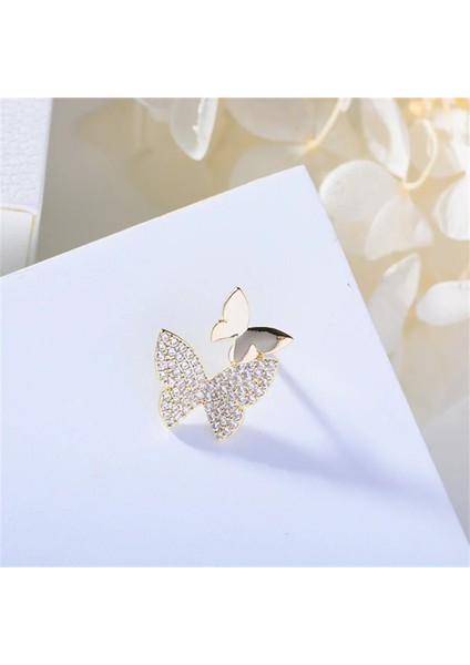 Kalp Yeni Kelebek Kadınlar Için Charm Kristal Altın Renk Broş Pins Parti Düğün Hediyeleri Giyim Aksesuarları Takı Hediye (Yurt Dışından)