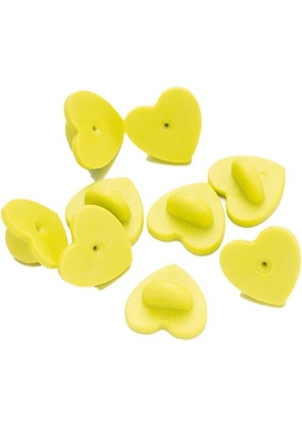 Açık Yeşil Kalp 50 Adet Kauçuk Broş Bukle Düğme Toka Pin Arkaları Debriyaj Bakım Kapağı Tırnak Kravat Geri Tıpalar Sıkma Rozeti Tutucu Takı Aksesuarları (Yurt Dışından)