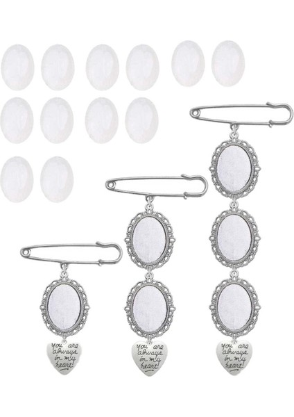 Stil 1 Düğün Buketi Fotoğraf Charm Diy Pin Broş Yapma Kiti Dantelli Çerçeve Charm Oval Resim Çerçevesi Kolye ile Tatil Kalp (Yurt Dışından) fırsatları