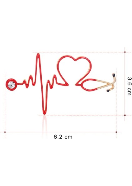 06 1 Adet Tıbbi Kalp Şeklinde Broş Stetoskop Takı Elektrokardiyogram Pin Sırt Çantası Yaka Doktor Hemşire (Yurt Dışından)