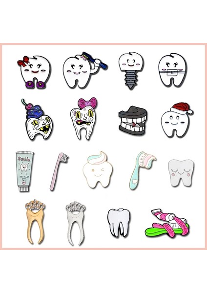 W7363 Sıcak Diş Diş Fırçası Metal Emaye Broş Sevimli Karikatür Diş Hekimliği Rozeti Pin Trendy Sırt Çantası Yaka Takı Hediyeler Çocuklar Için Arkadaşlar (Yurt Dışından) fiyatları