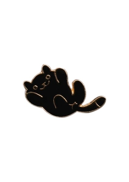 Eğilerek Kedi Karikatür Hayvan Broş Siyah Beyaz Çift Kedi Balık Kılçığı Emaye Pimleri Elbise Yaka Yaka Pin Çanta Metal Rozetler Takı Sevgilisi Için (Yurt Dışından)