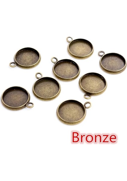 Bronz 8mm x 50 Adet 8 10 12 14 16 18 20 25 mm Yuvarlak Cabochon Taban Tepsi Çerçeveleri Takı Yapımı Bulguları Için Boş Ayar Malzemeleri Bilezik Kolye (Yurt Dışından)