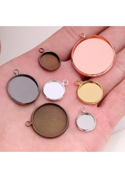 Bronz 8mm x 50 Adet 8 10 12 14 16 18 20 25 mm Yuvarlak Cabochon Taban Tepsi Çerçeveleri Takı Yapımı Bulguları Için Boş Ayar Malzemeleri Bilezik Kolye (Yurt Dışından) modelleri