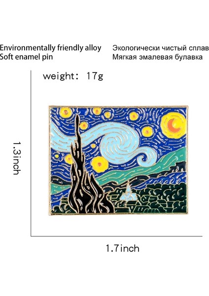 XZ2843 Dahi Ressam Van Gogh Emaye Pin Özel Fırça Sanat Yağlıboya Broş Rozeti Gömlek Yaka Pin Toka Takı Arkadaş Için Hediye (Yurt Dışından)