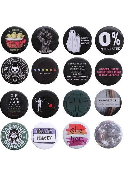 MXZ242 Siyah Punk Gotik Teneke Pin Kelime Metin Broş Düğmesi Yumuşak Teneke Rozet Pin Dekoratif Takı Giysi Sırt Çantası Giysileri Için (Yurt Dışından)
