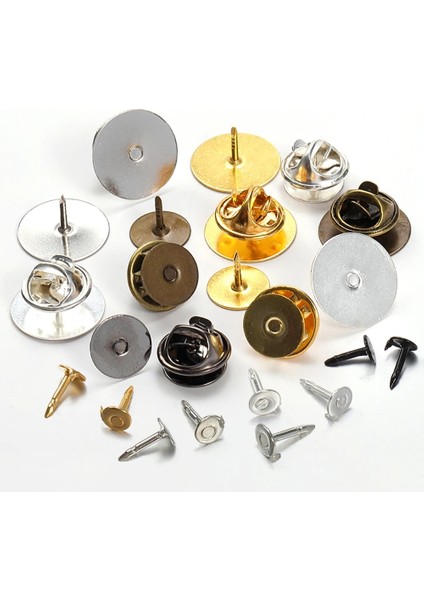 50 Adet Siyah 15MM Pimler ve Kapaklar 50 Takım Pimleri Kapaklar Düğme Kelebek Toka Pin Geri Sıkma Rozeti Tutucu Broş Debriyaj Tırnak Kravat Tıpalar Diy Takı Bulguları (Yurt Dışından)