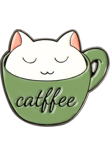 Catffee Hayat Daha Iyidir Kediler Emaye Pin Özel Kedi Balık Kahve Broş Gömlek Yaka Çanta Sevimli Hayvan Rozeti Takı Çocuklar Için Hediye (Yurt Dışından)