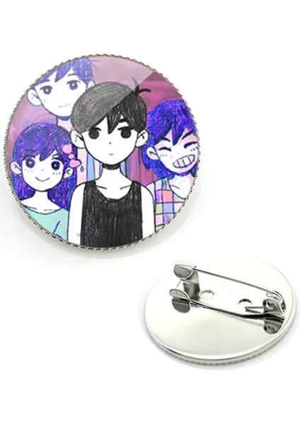 GYF588 Omori Güneşli ve Mewo Broş Yaratıcı Giysi Takı Sevimli Moda Şapka Karikatür Komik Metal Hediye Broş GYF585 (Yurt Dışından)