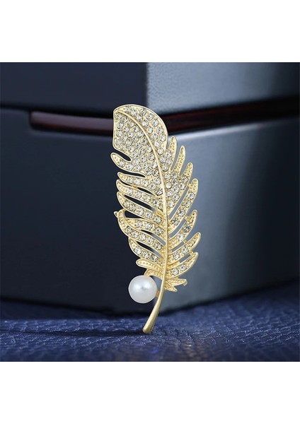 L Lüks Rhinestone Buğday Kulak Broş Kadın Kız Takım Elbise Ceket Sahte Inciler Bitki Yaka Iğnesi Düğün Parti Giysileri Dekor Aksesuarları (Yurt Dışından)