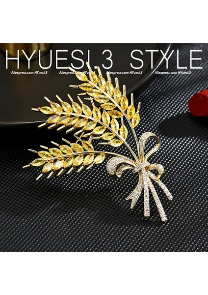 L Lüks Rhinestone Buğday Kulak Broş Kadın Kız Takım Elbise Ceket Sahte Inciler Bitki Yaka Iğnesi Düğün Parti Giysileri Dekor Aksesuarları (Yurt Dışından) indirimleri